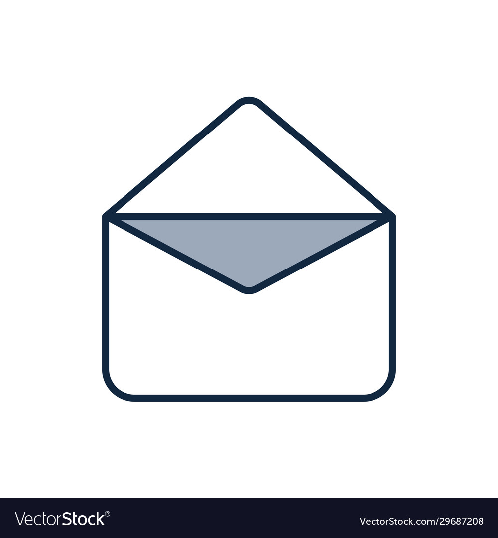 Isolated envelope half line color style vector image Isolated envelope half line color style