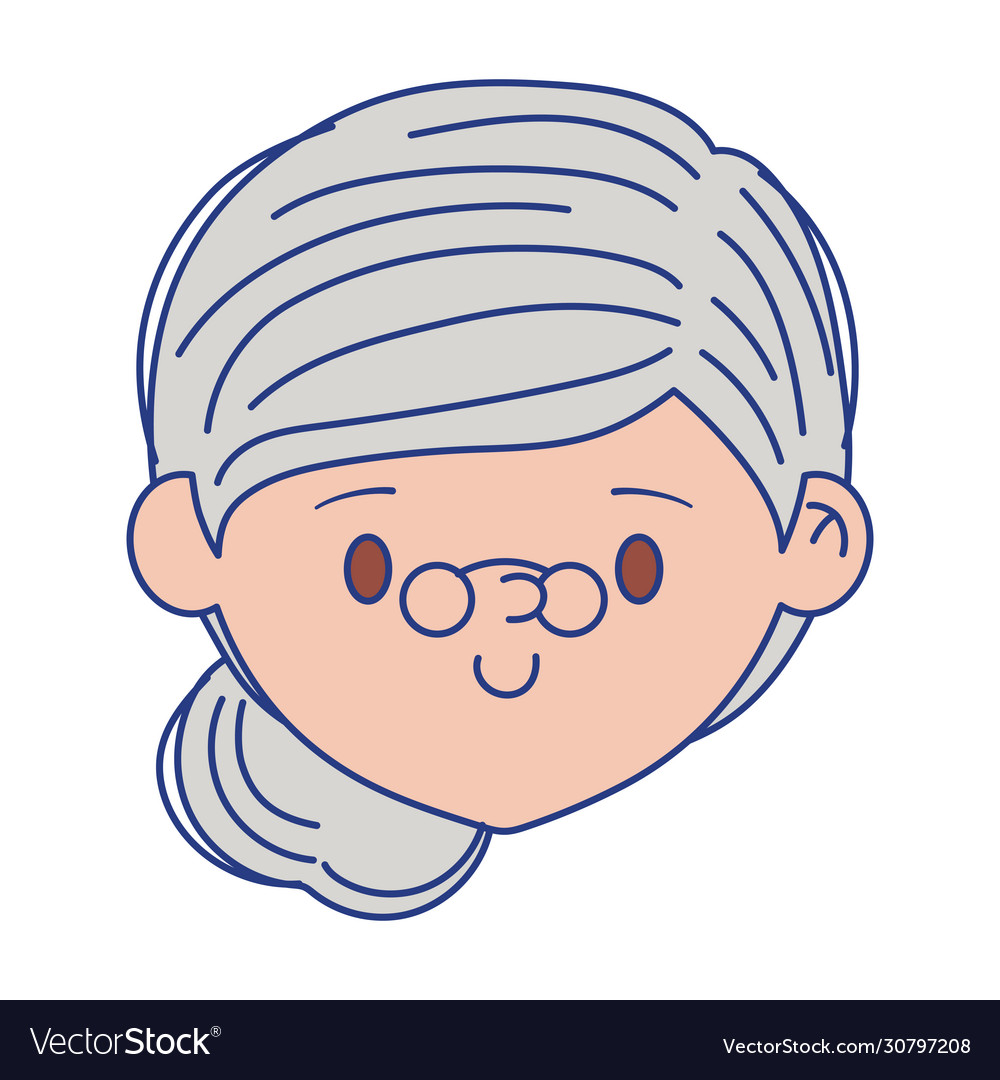 Isolated grandmother head with glasses