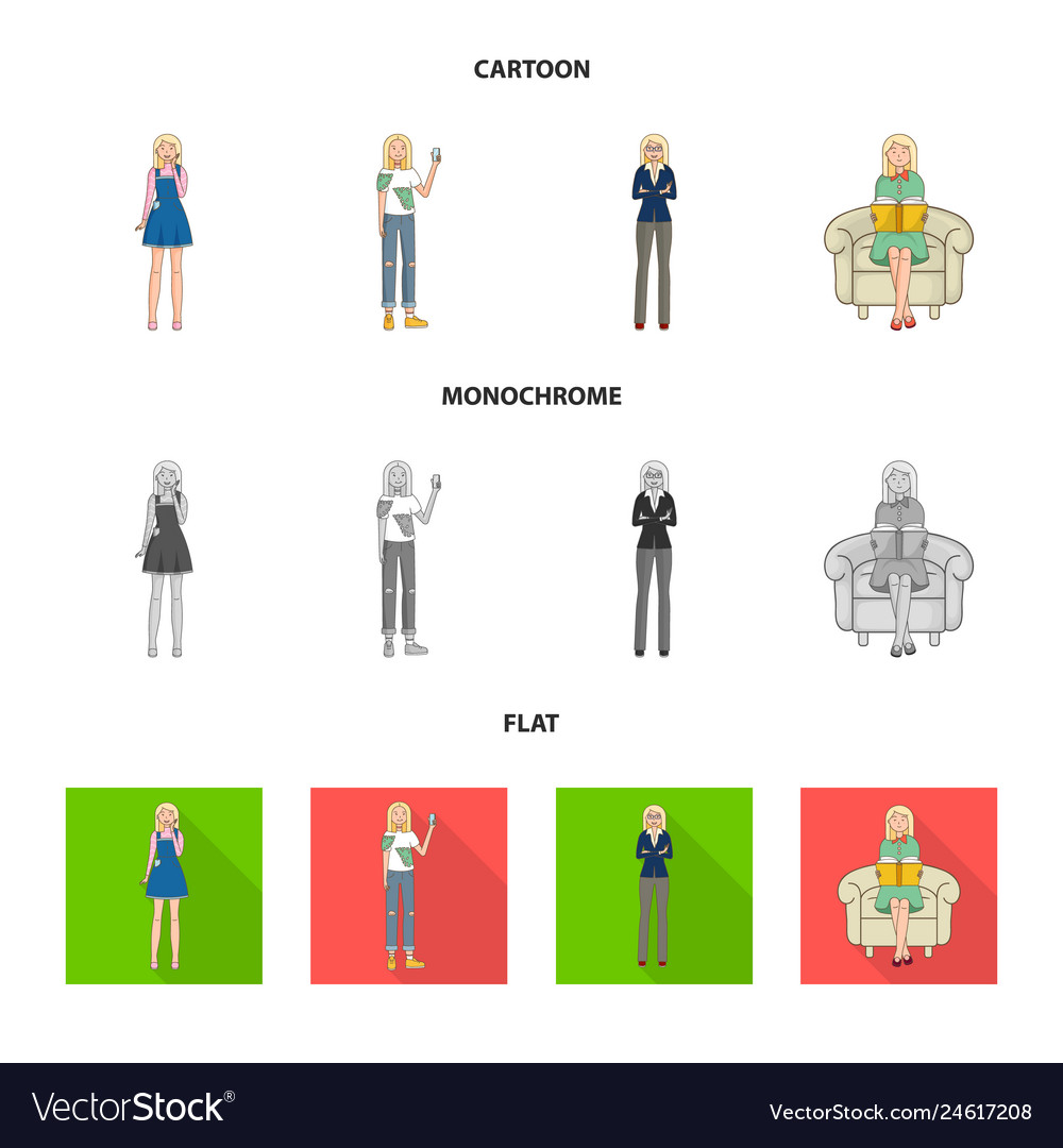 Isolated object of posture and mood symbol set vector image Isolated object of posture and mood symbol set