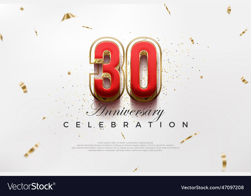 Modern 30th anniversary design with luxury Vector Image