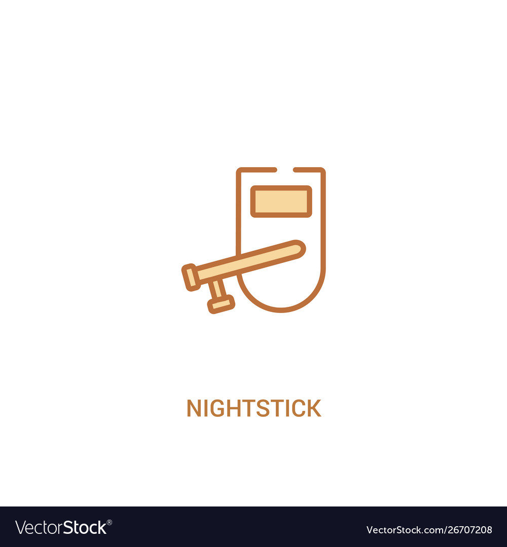 Nightstick concept 2 colored icon simple line Vector Image Nightstick concept 2 colored icon simple line