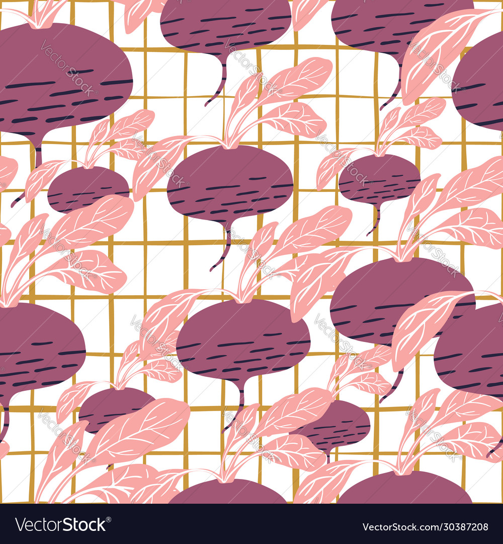 Red Radish Pattern - Botanical Print