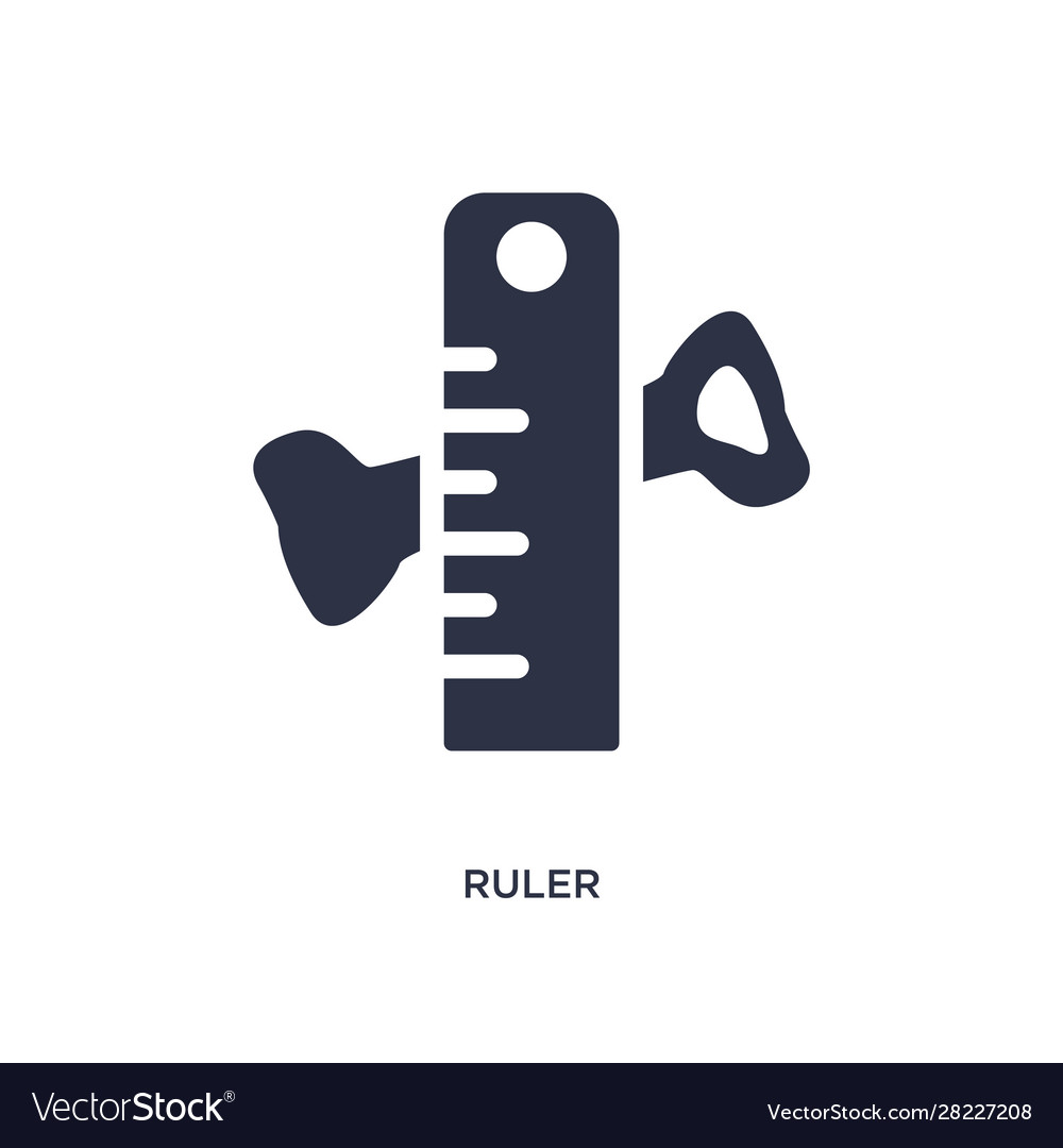 Ruler icon on white background simple element