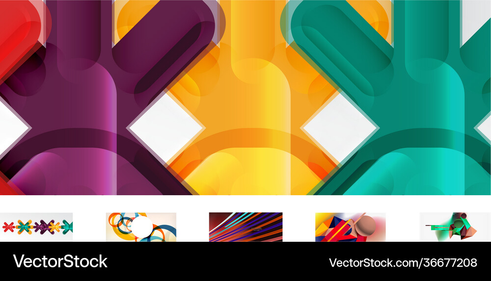 Set geometric abstract backgrounds Royalty Free Vector Image