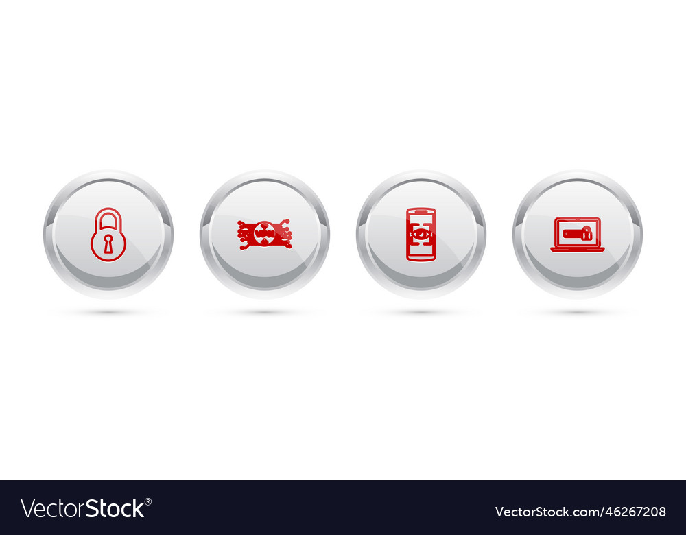Set line lock vpn with microchip circuit mobile vector image Set line lock vpn with microchip circuit mobile