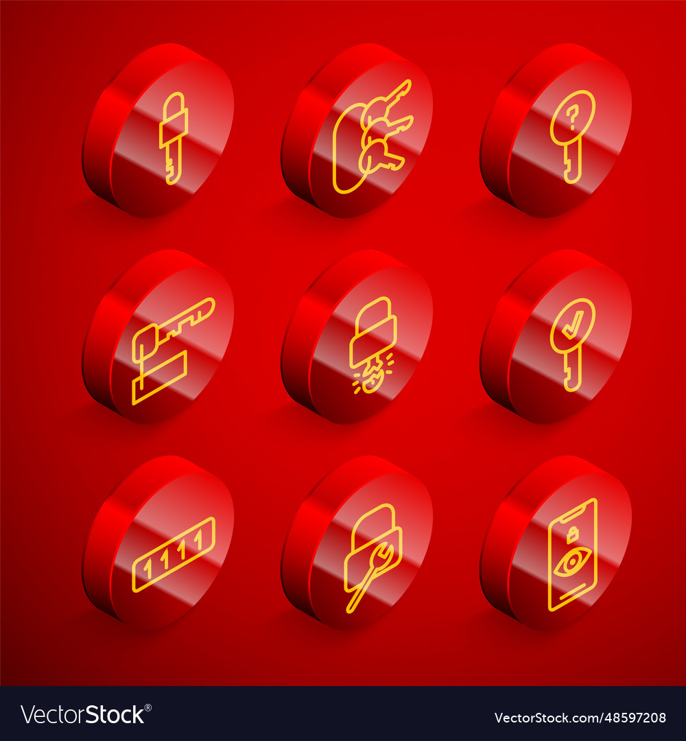 Set line locked key bunch of keys undefined vector image Set line locked key bunch of keys undefined