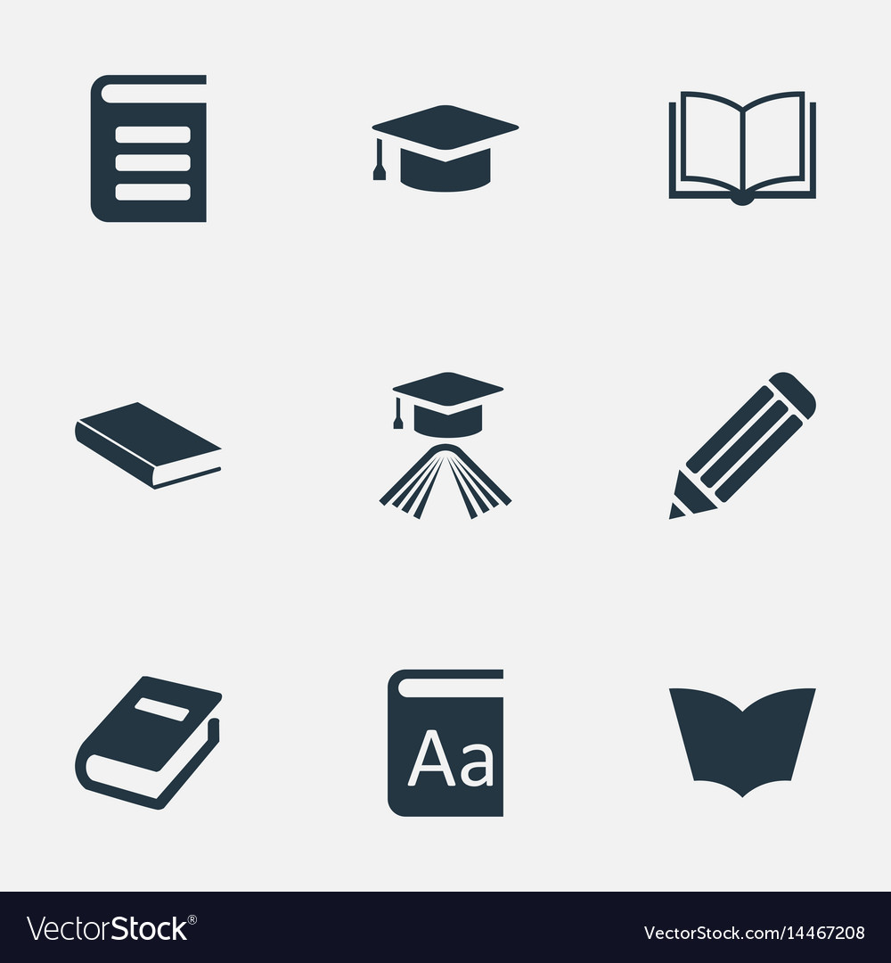 Set of simple reading icons