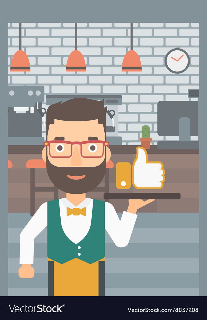 Waiter with like button