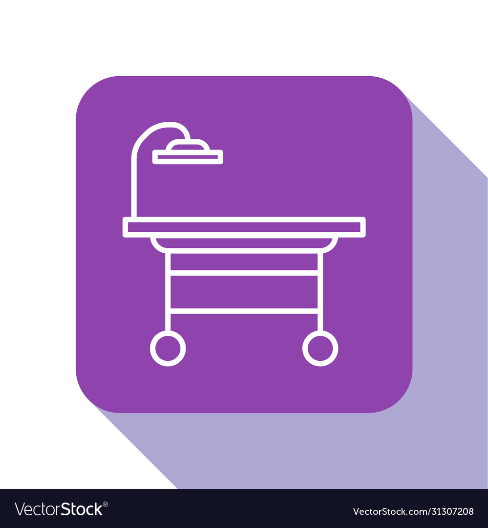 White line operating table icon isolated on Vector Image White line operating table icon isolated on