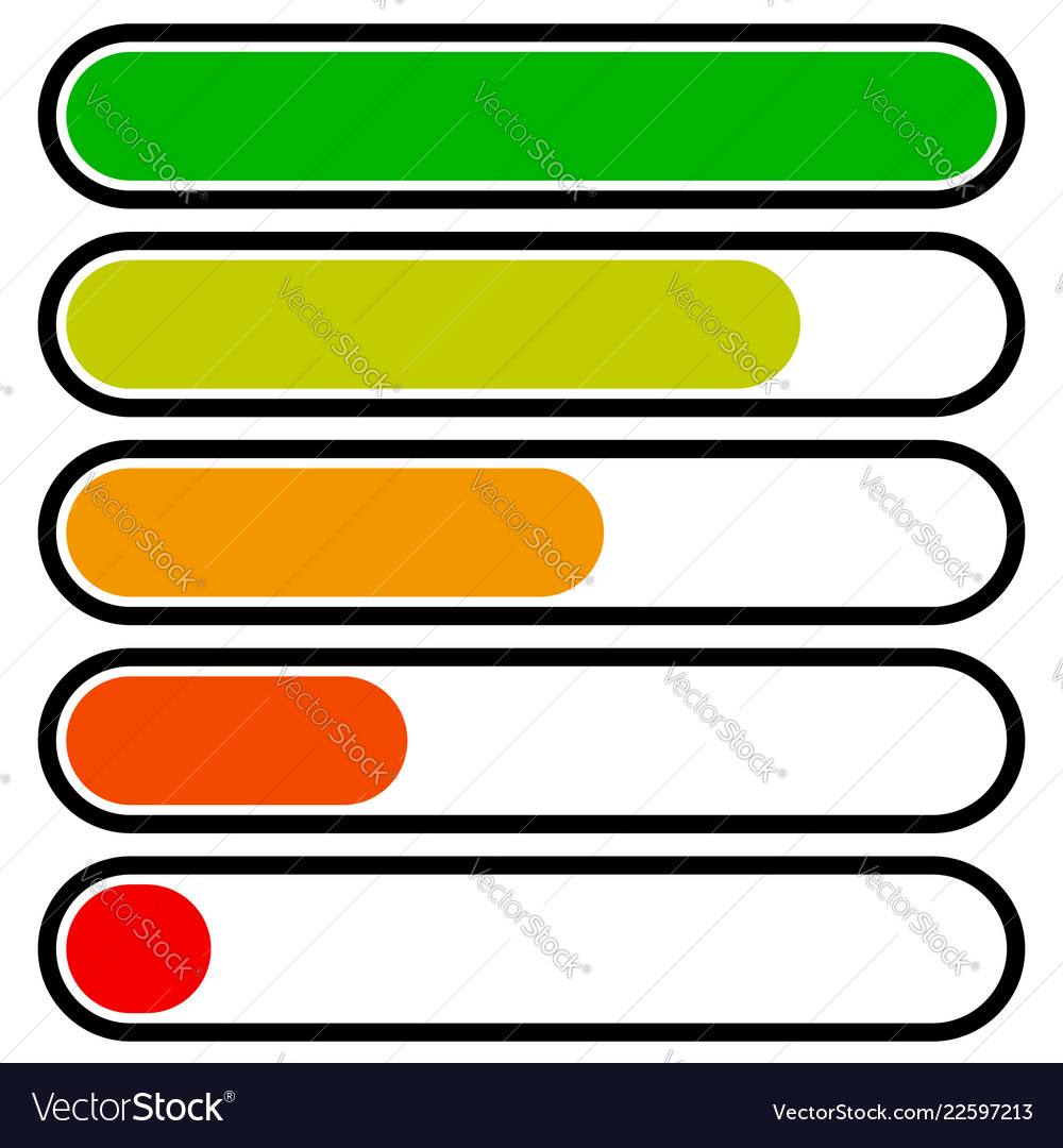 5-step progress load bars in sequence step phase