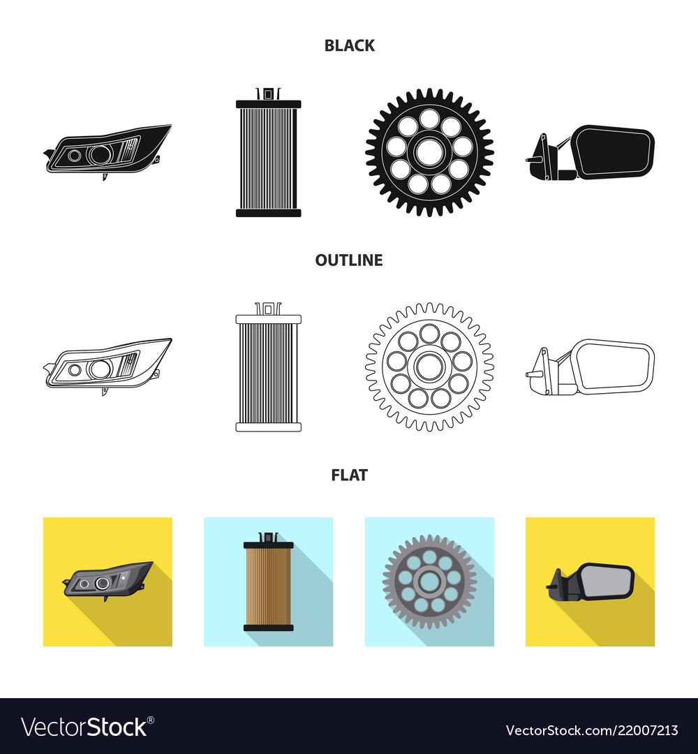 Auto and part sign set vector image Auto and part sign set