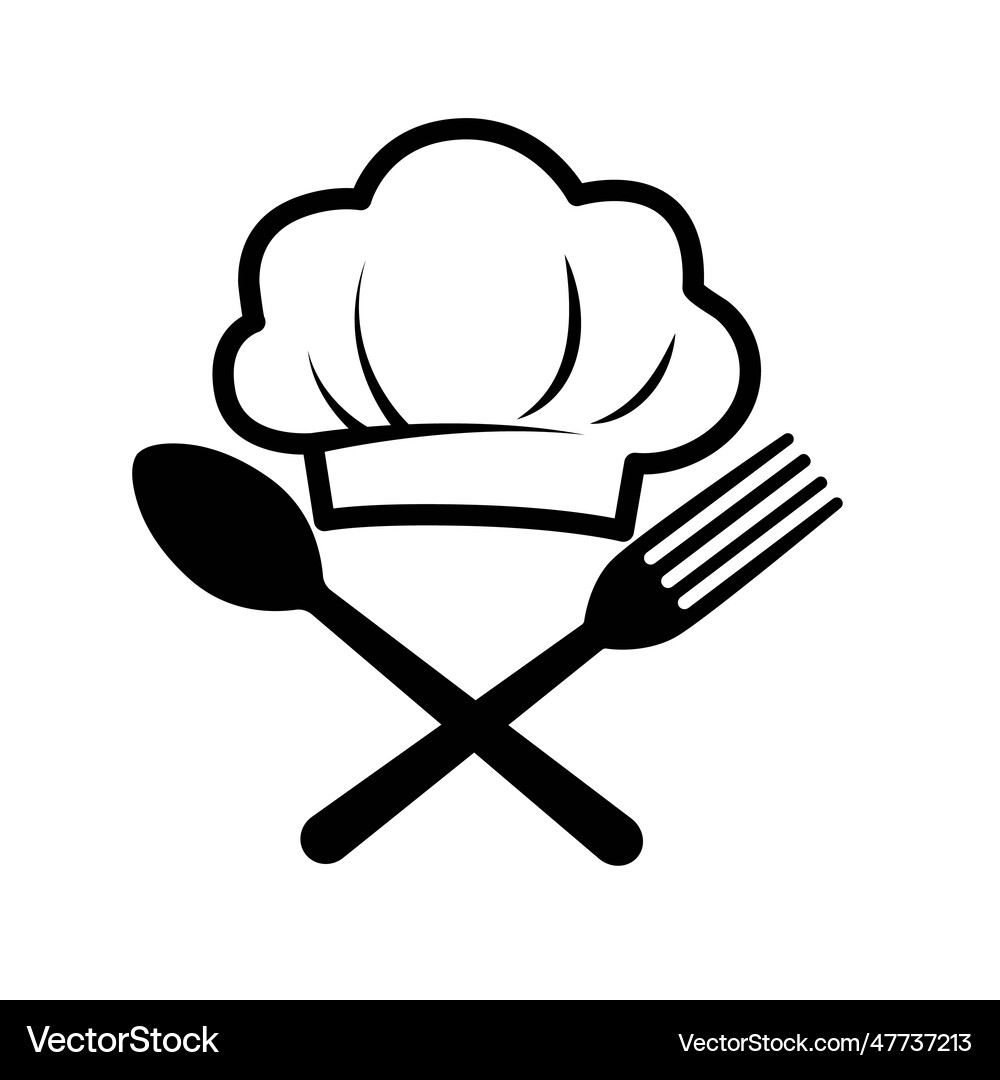 Chef hat with kitchen utensils hat spoon Vector Image