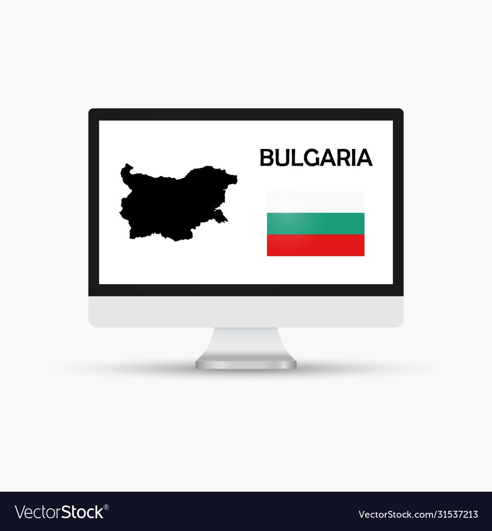 Computer monitor with a flag and map country