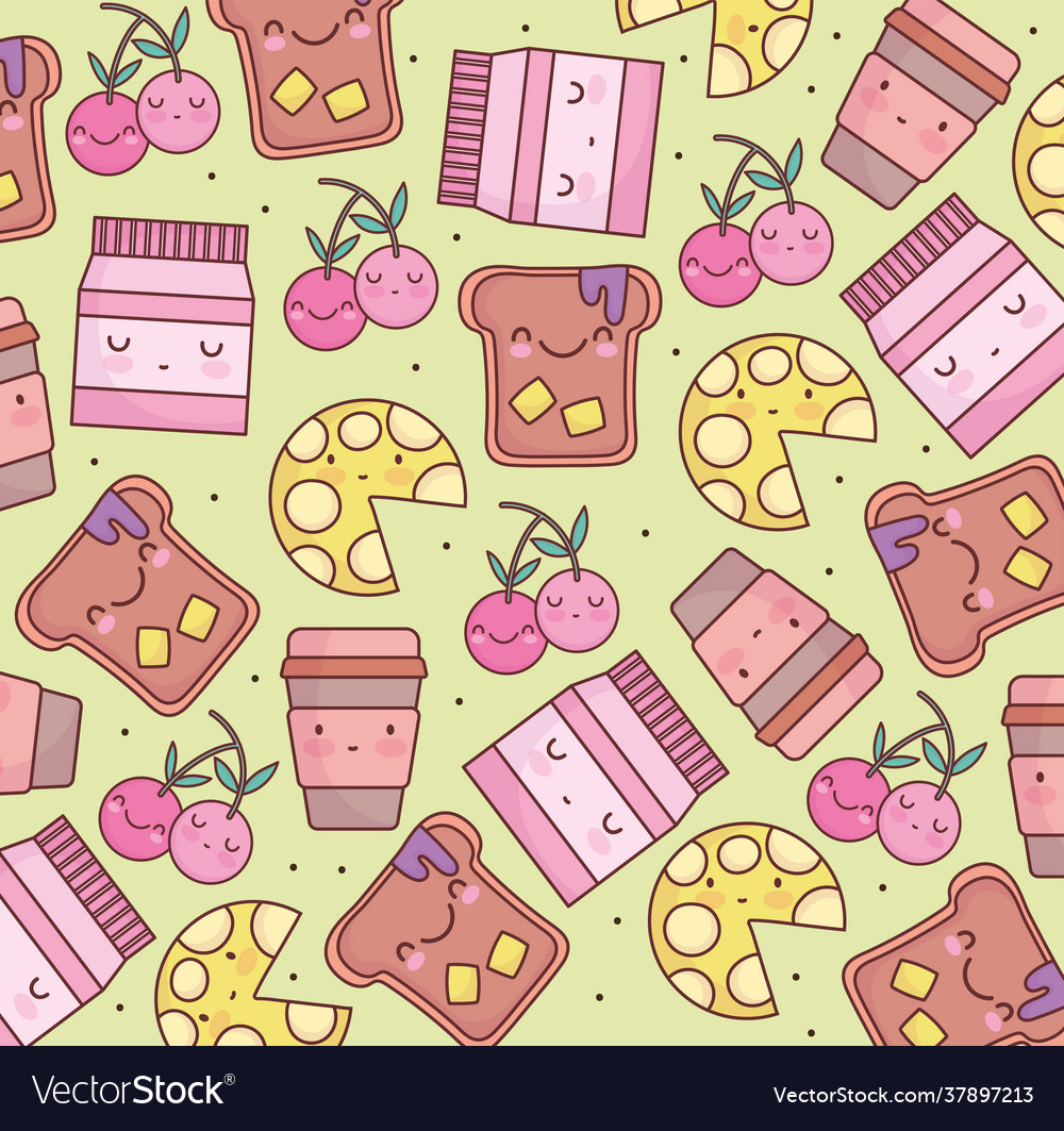 Cute food cartoon pattern