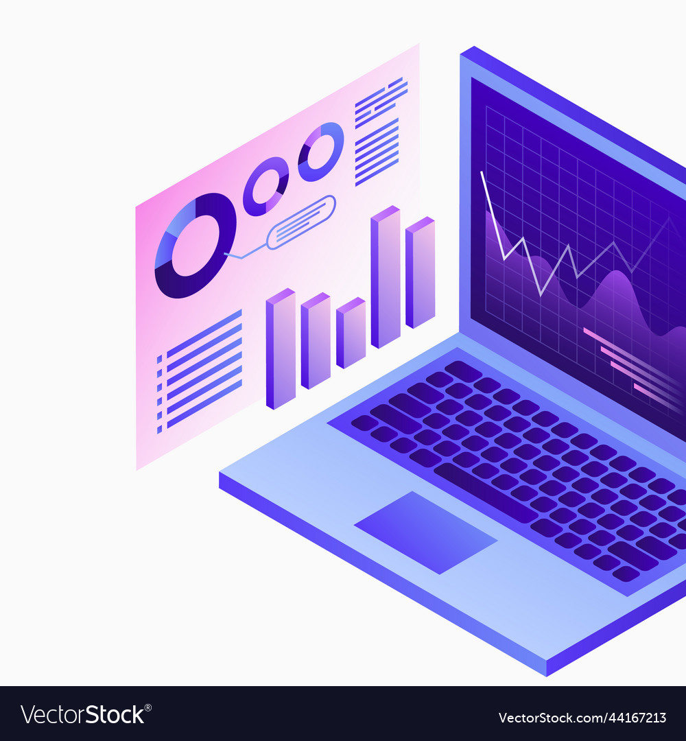 Data analytics platform analyse vector image Data analytics platform analyse