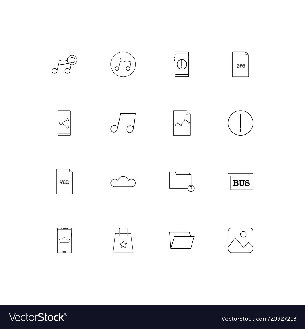 Files and folders sign linear thin icons set
