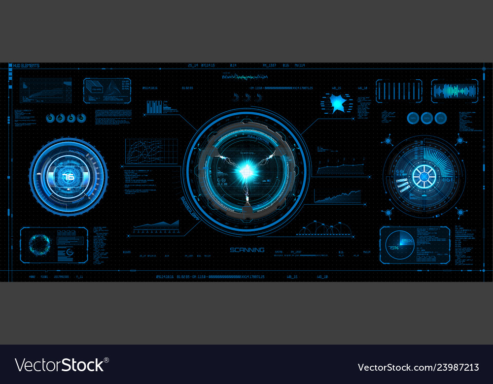 Futuristic concept hud gui style vector image Futuristic concept hud gui style