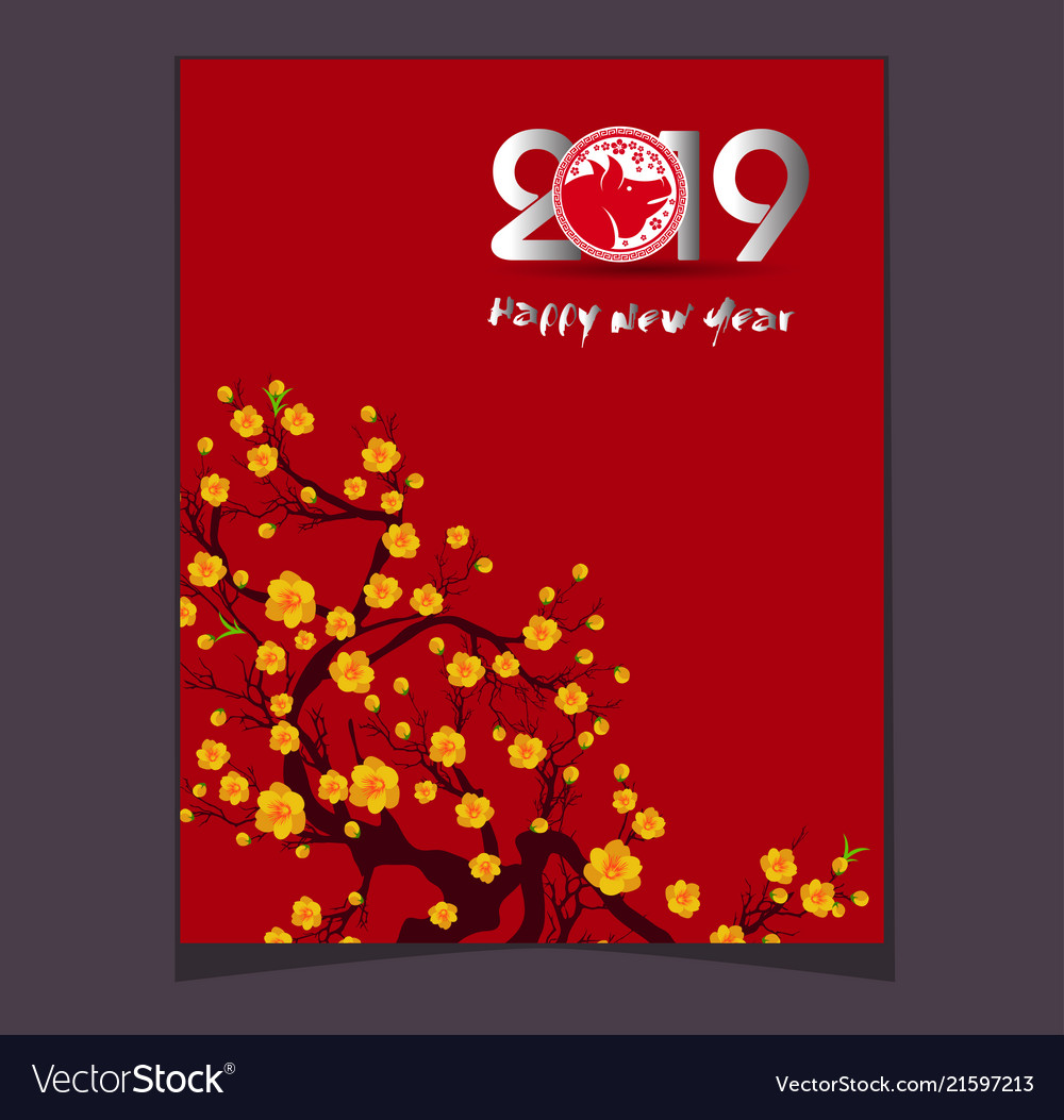 Happy chinese new year 2019 of the pig lunar