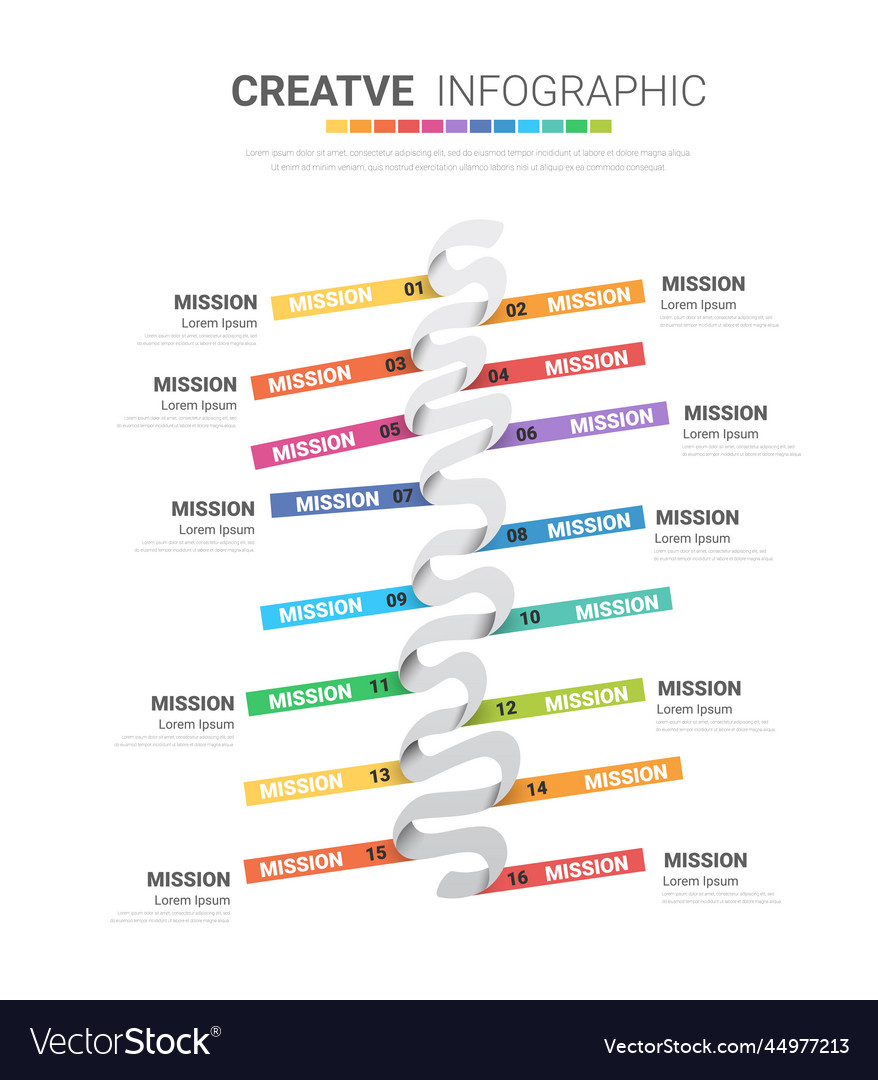 Infographic design template with numbers 16 vector image Infographic design template with numbers 16
