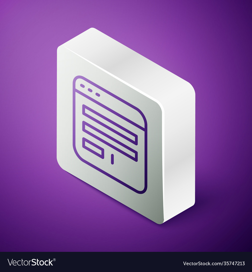 Isometric line browser window icon isolated Vector Image Isometric line browser window icon isolated