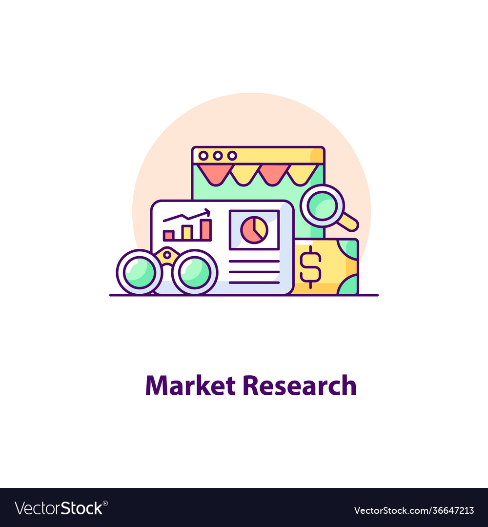 Market research creative ui concept icon Vector Image Market research creative ui concept icon