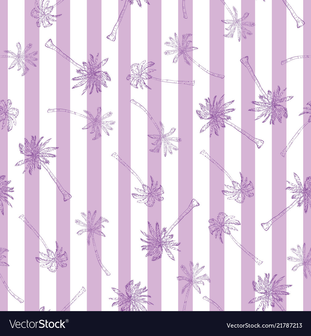Palm tree pattern seamless hand drawn textures vector image Palm tree pattern seamless hand drawn textures