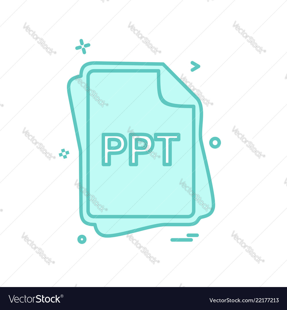 Ppt file type icon design vector image Ppt file type icon design