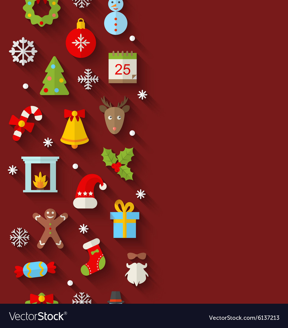 Seamless pattern with christmas flat icons