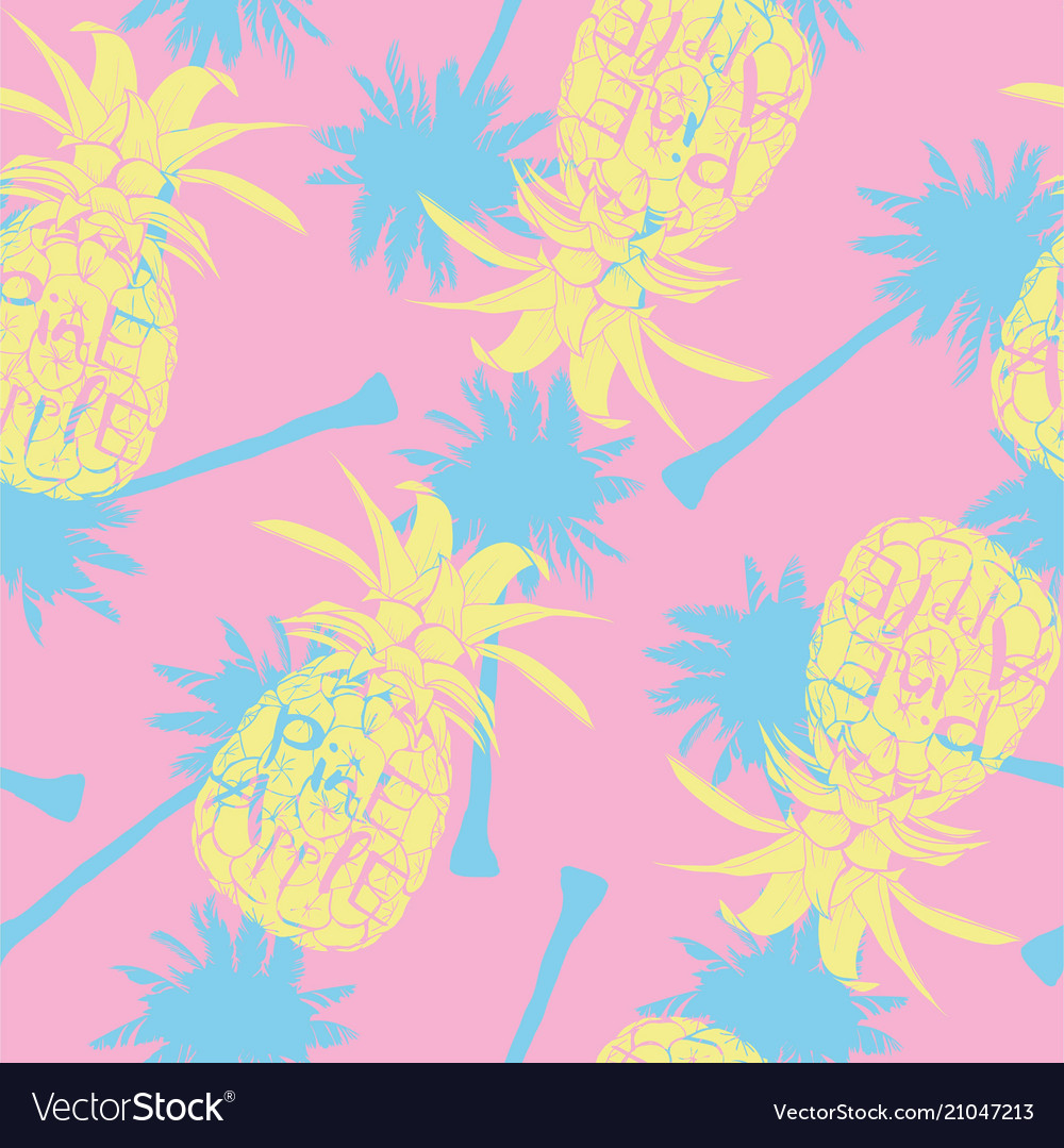 Seamless pattern with pineapples