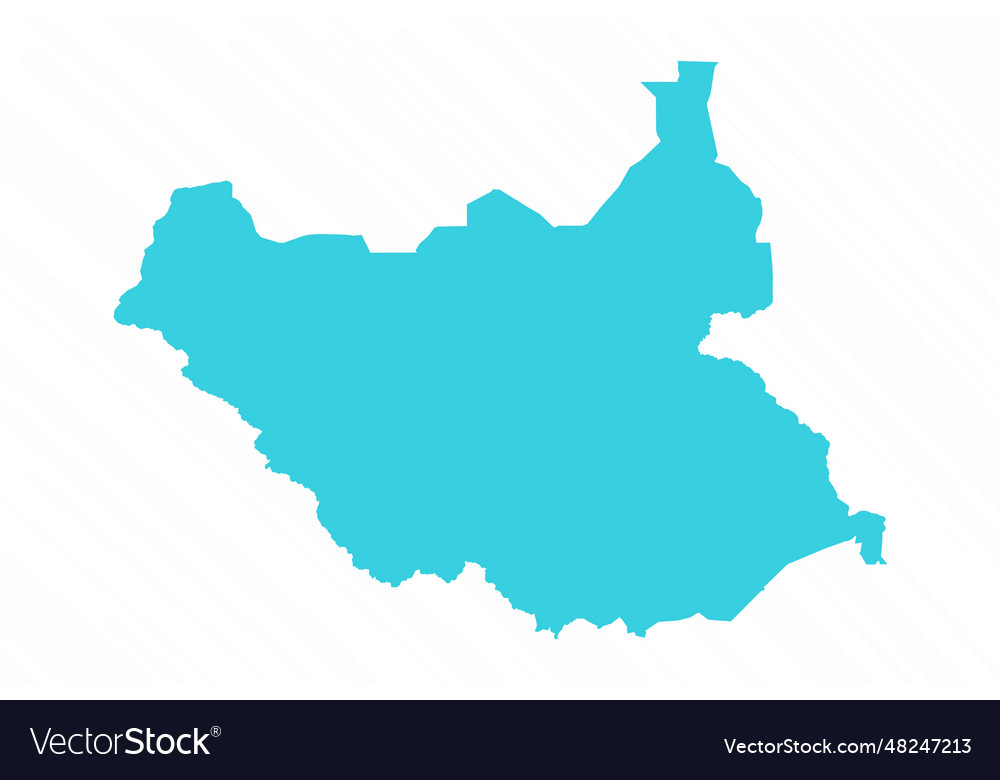 Simple map of south sudan country Royalty Free Vector Image