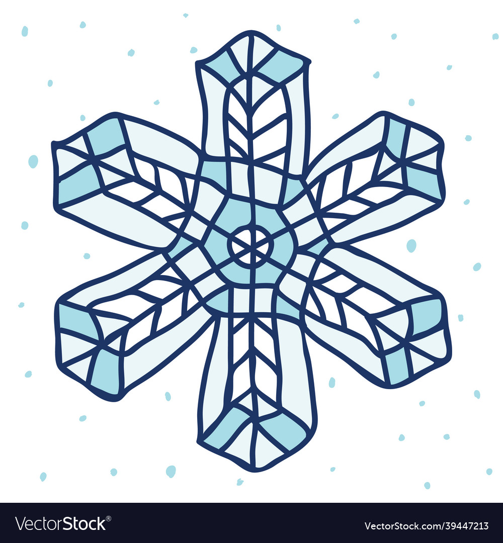Snowflake christmas element a single simple shape Vector Image Snowflake christmas element a single simple shape