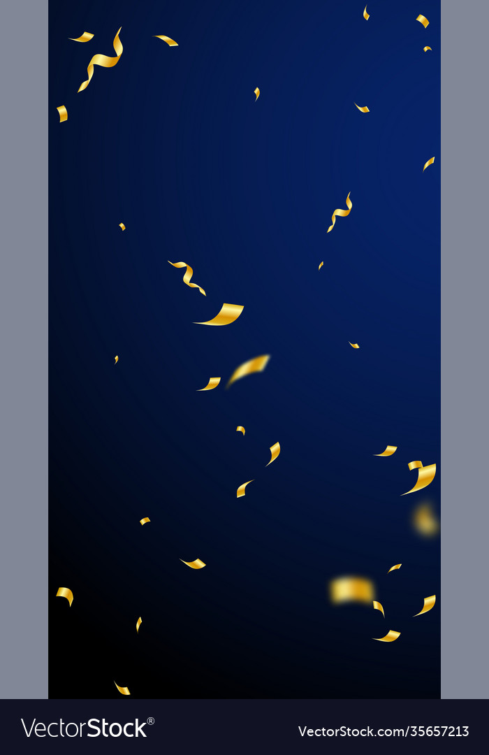 Streamers and confetti gold tinsel Royalty Free Vector Image