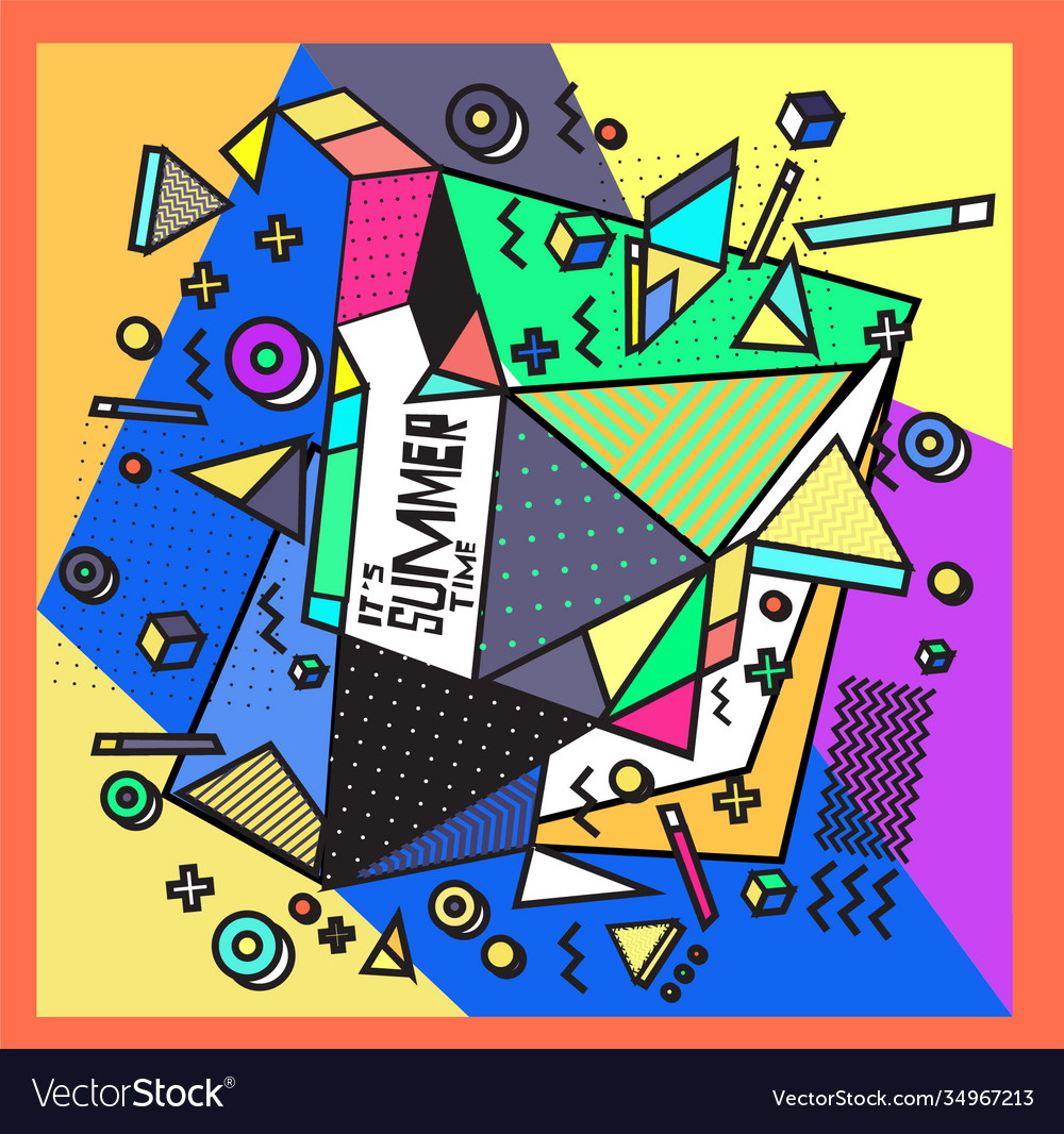 Triangle geometric forms for summer design event vector image Triangle geometric forms for summer design event