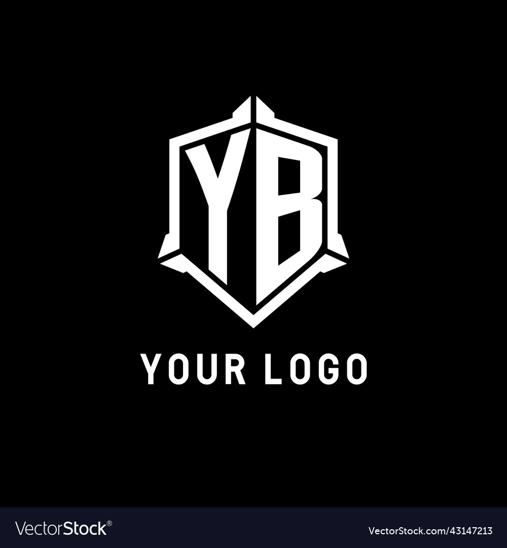 Yb logo initial with shield shape design style Vector Image Yb logo initial with shield shape design style