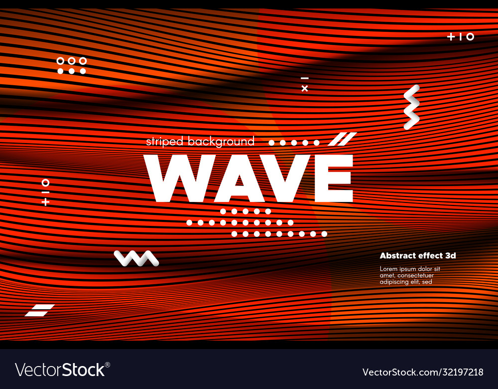 Abstract wave template with 3d effect vector image Abstract wave template with 3d effect