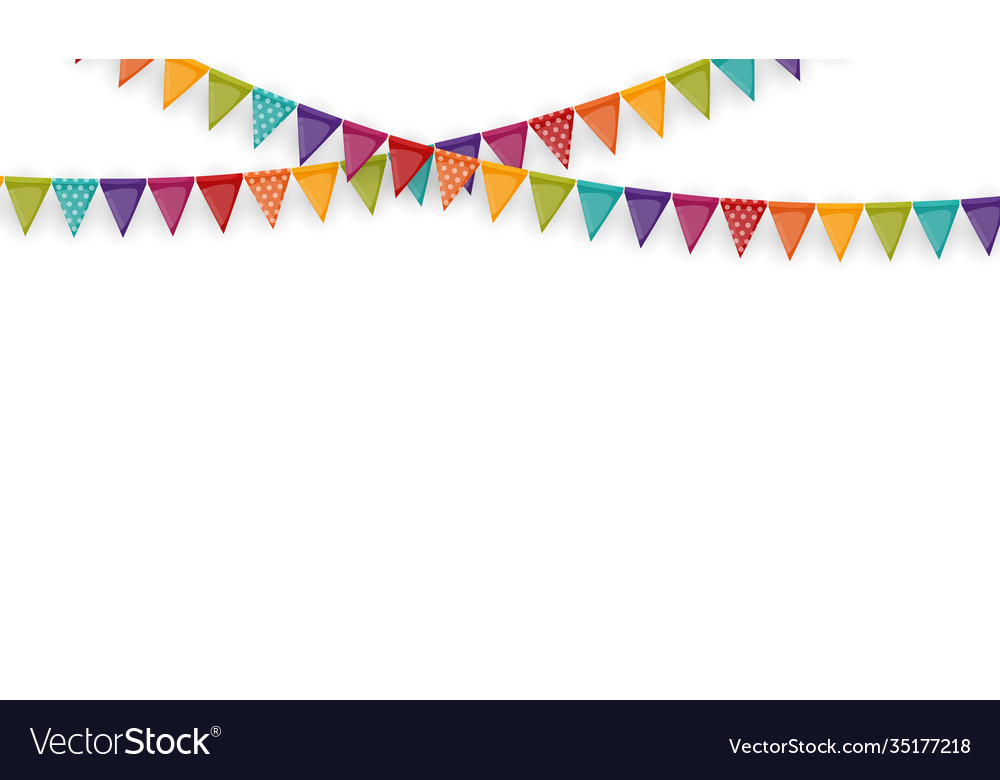 Banner with garland flags and ribbons holiday