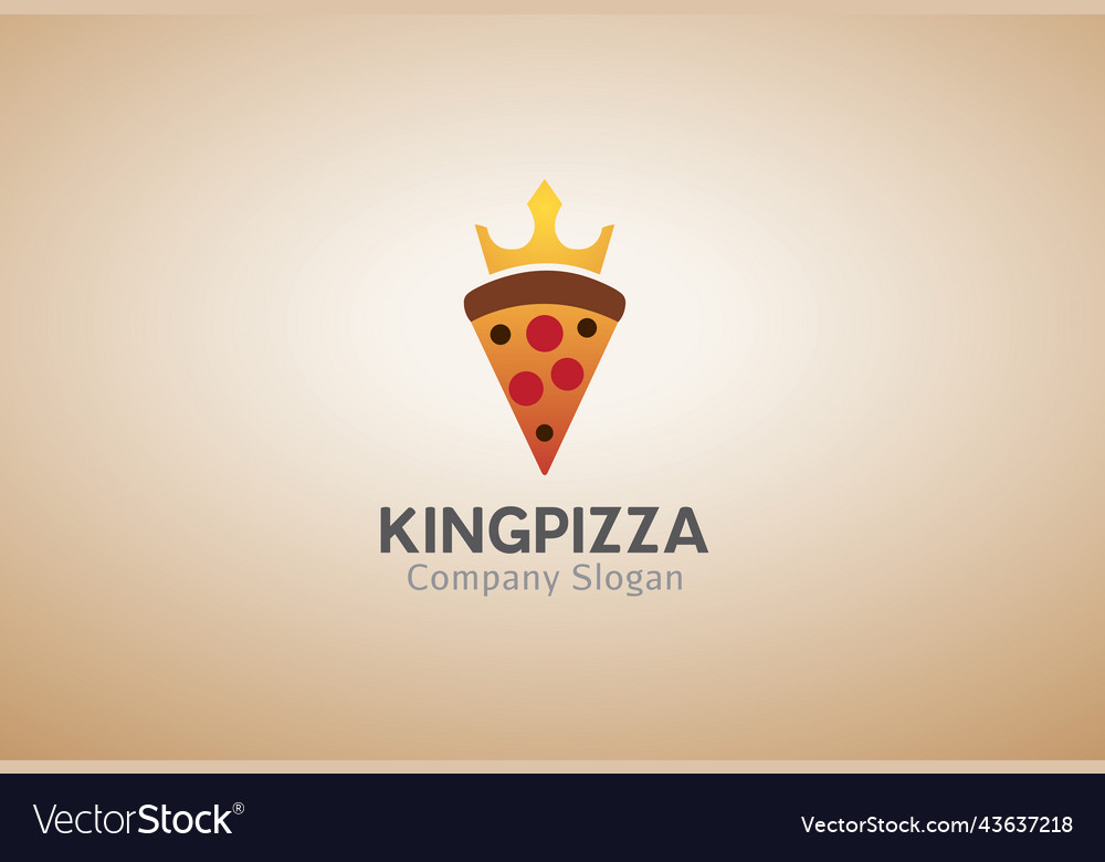 Creative pizza slice crown king royal symbol icon Vector Image