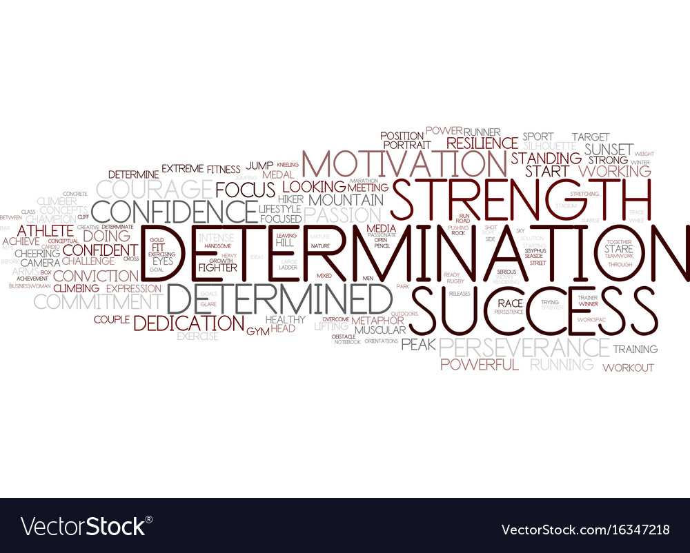 Determination Word Cloud Concept Royalty Free Vector Image