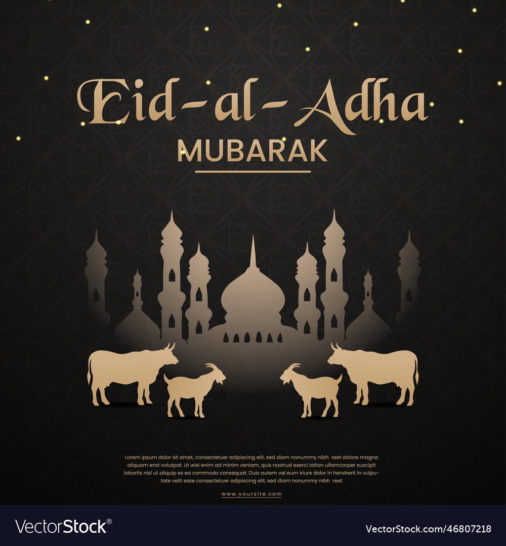 Eid al adha wishin post design file Royalty Free Vector