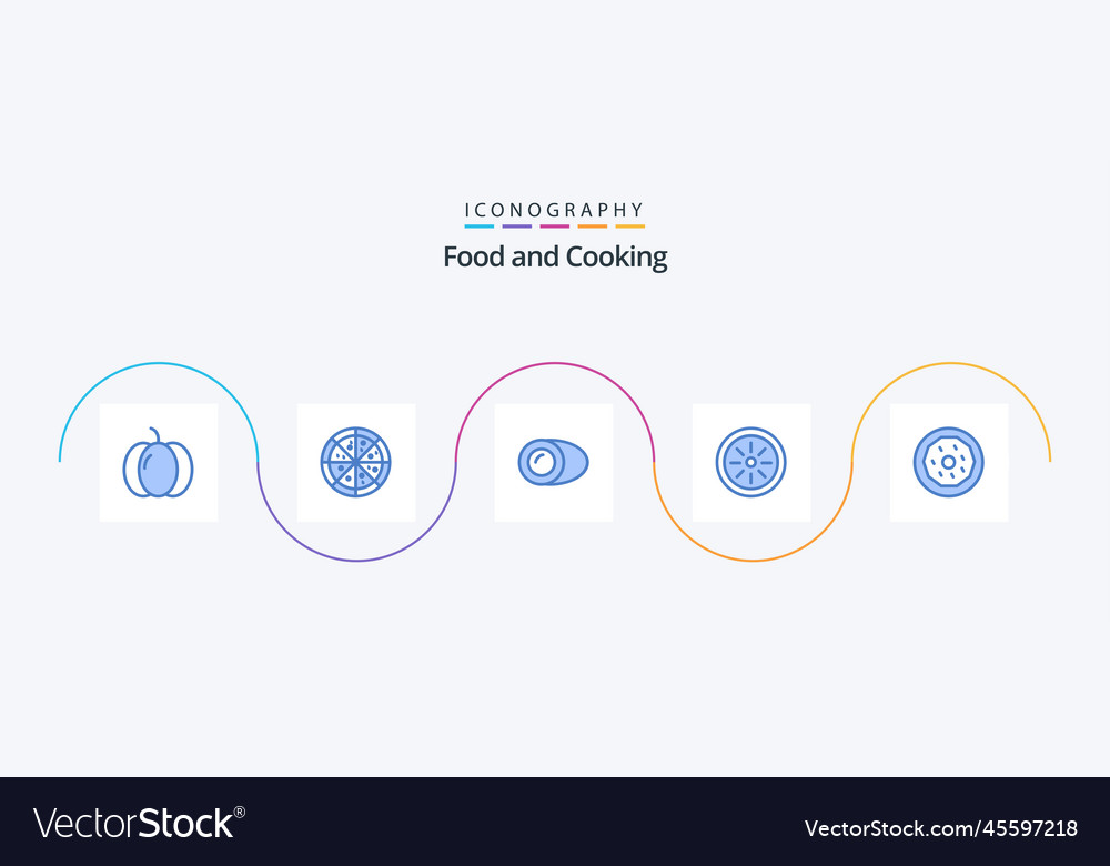 Food blue 5 icon pack including donut