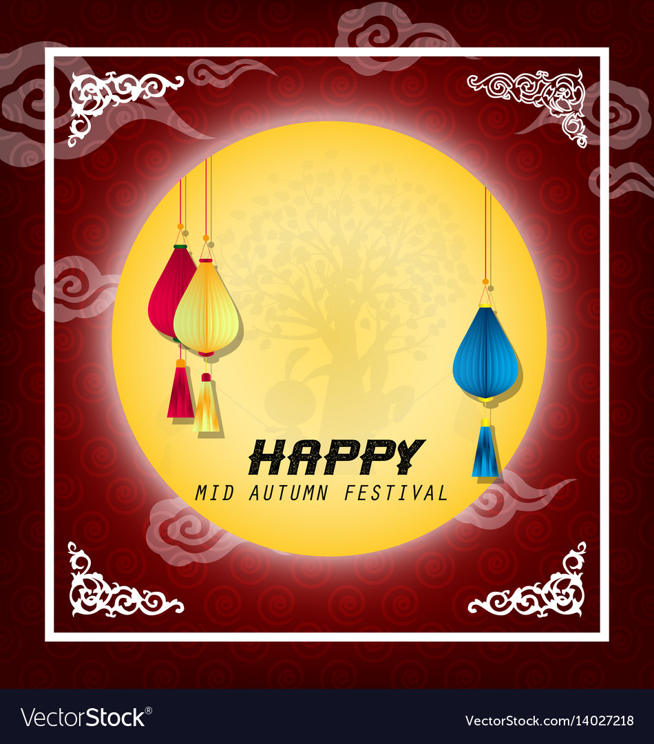 Happy mid autumn festival chinese background