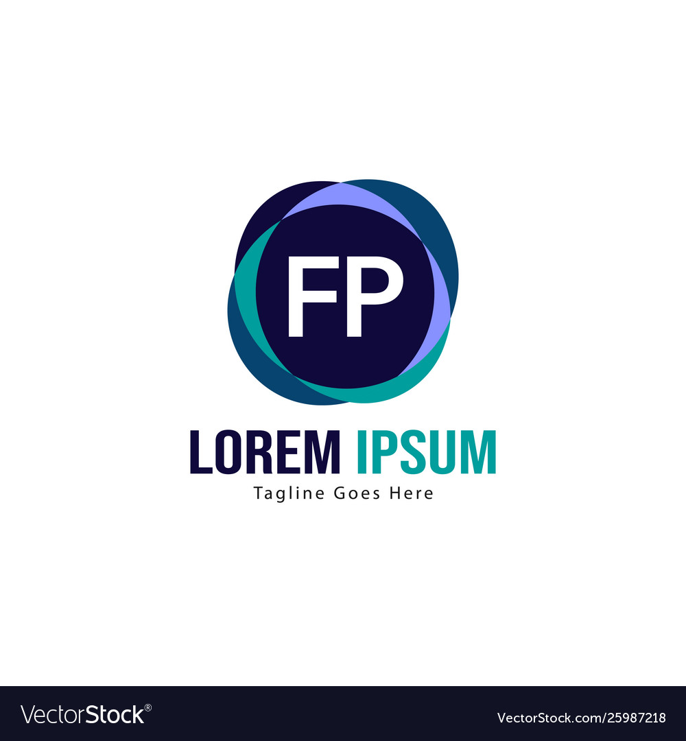 Initial fp logo template with modern frame