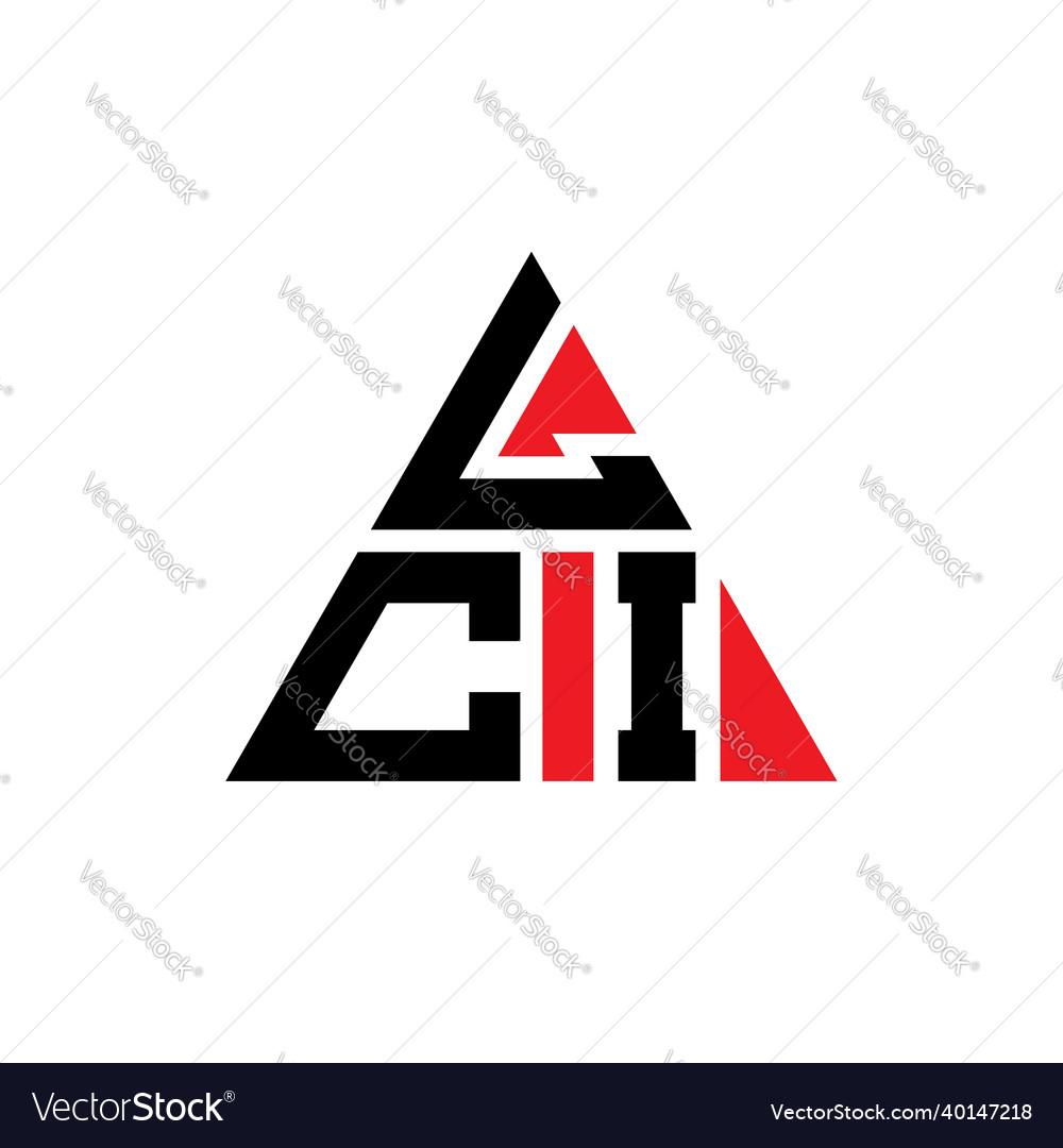 Lci triangle letter logo design with triangle Vector Image