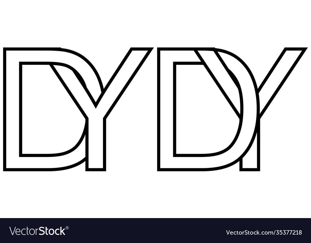 Logo yd dy icon sign two interlaced letters y d Vector Image