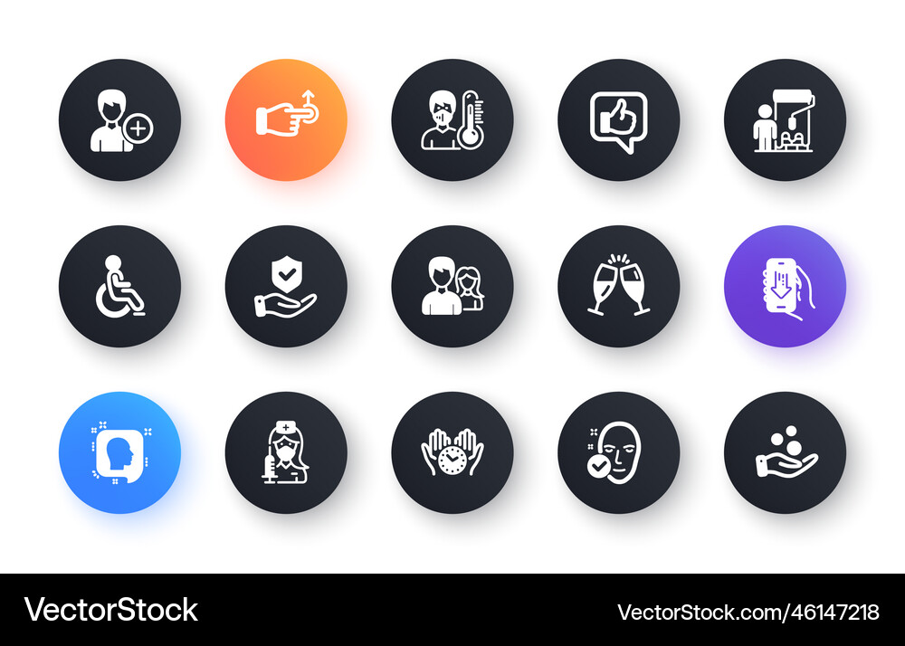Minimal set of safe time disability Royalty Free Vector
