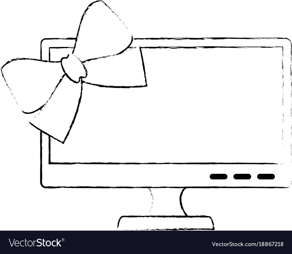 Monitor computer with bowntie