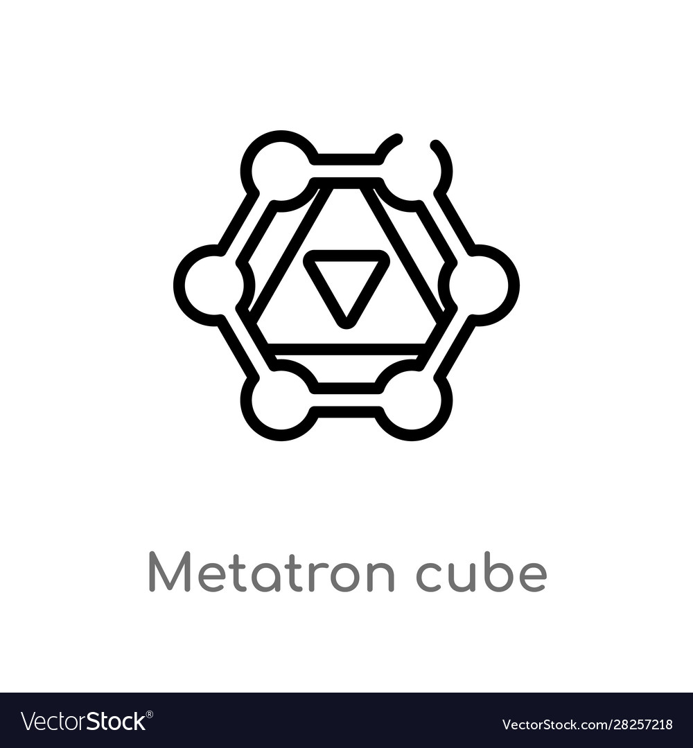 Outline metatron cube icon isolated black simple Vector Image