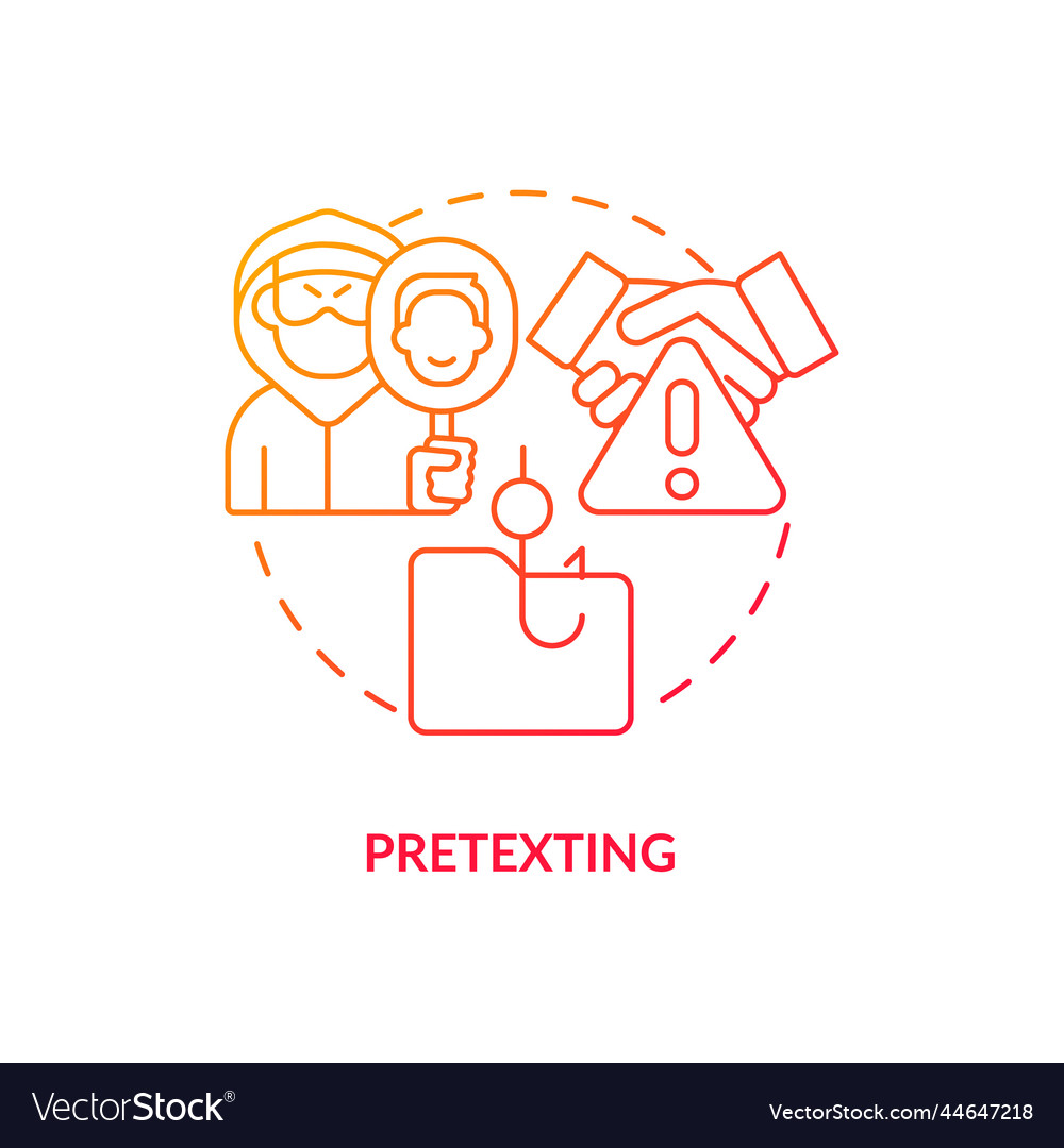 Pretexting red gradient concept icon