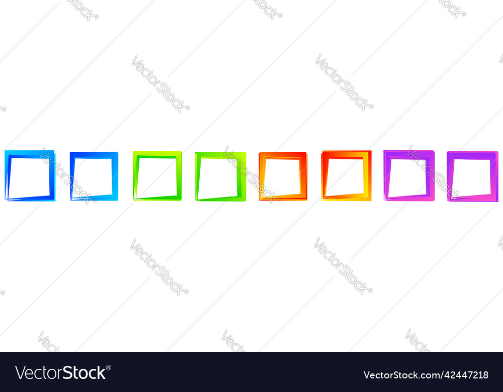 Random square contour frame border element vector image Random square contour frame border element