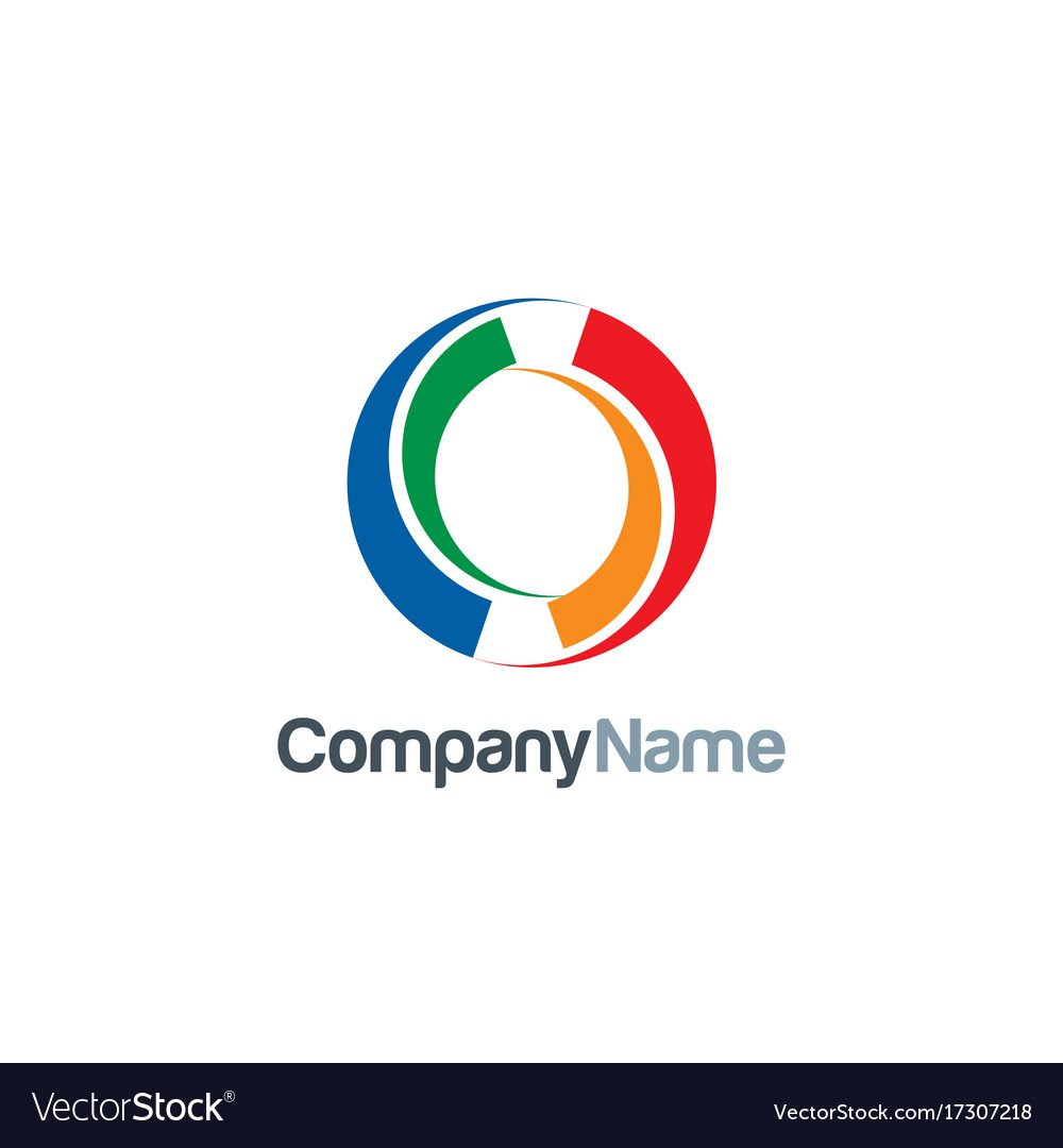 Round abstract colored technology logo